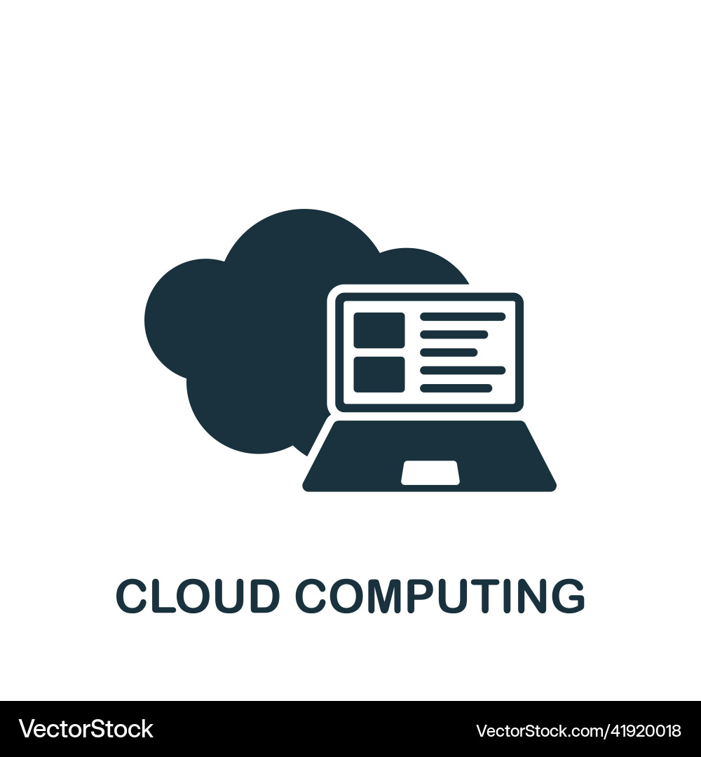 Cloud computing icon monochrome simple Cloud computing icon monochrome simple Vector Image