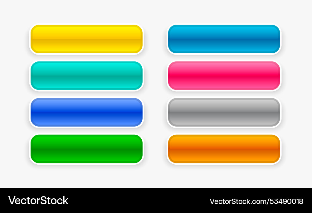 Collection of blank web app button sign vector image