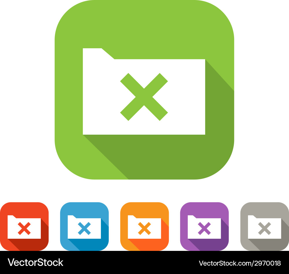 Color set of flat folder with cross vector image