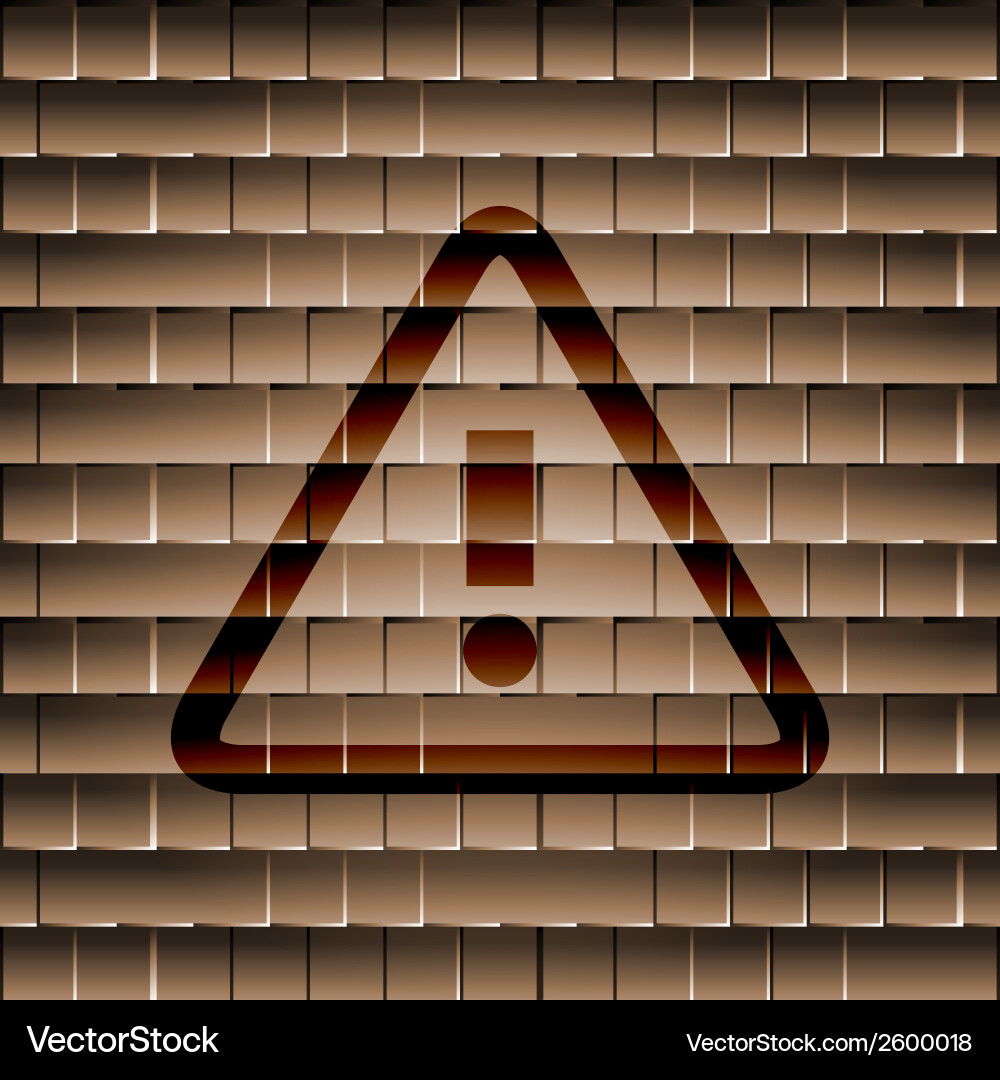 Danger exclamation mark flat modern web button Vector Image