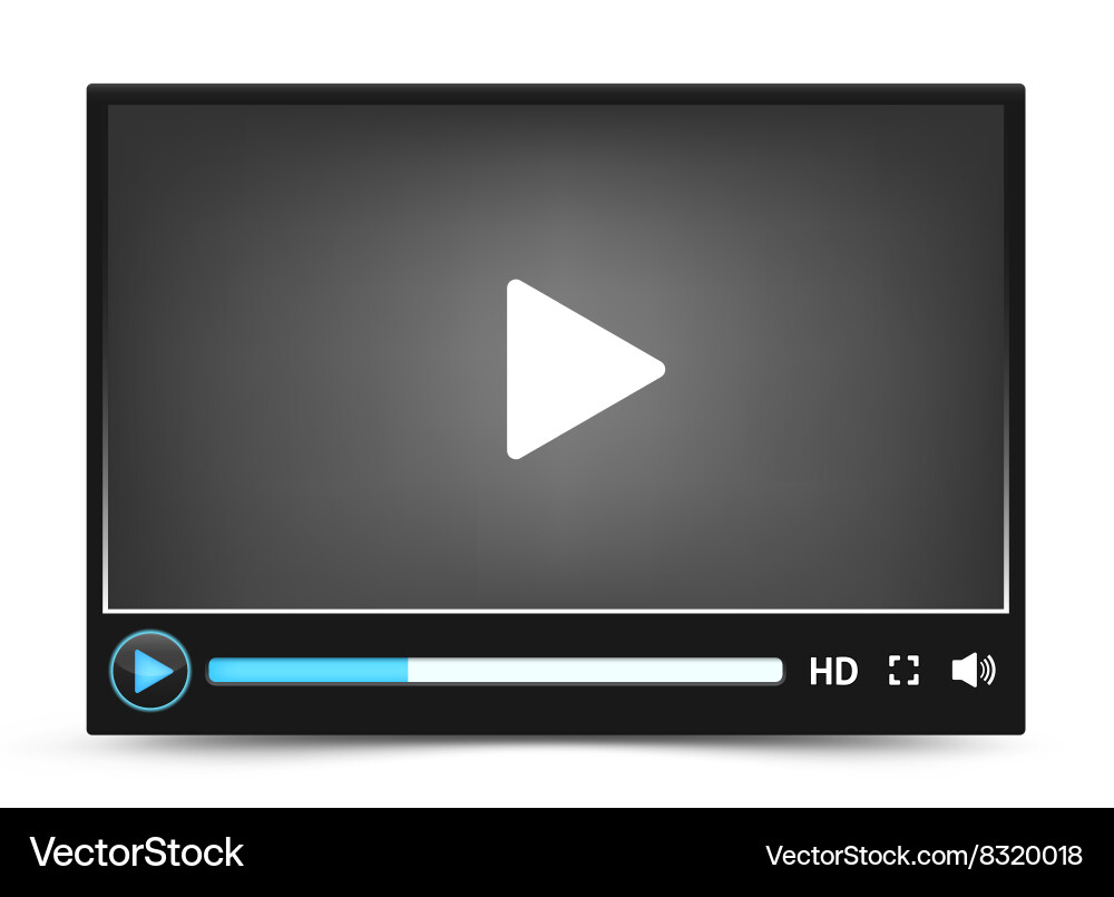 Dark skin video player interface – Royalty-Free Vector | VectorStock, image size:1000x805