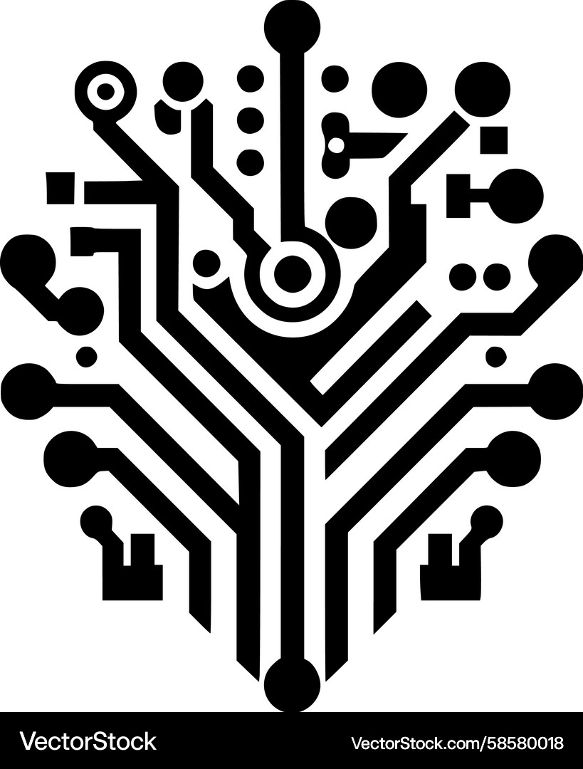 Digital Circuit Tree Icon Vector Image