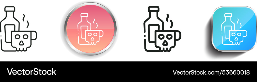 Drink icon thin linear regular and button style vector image
