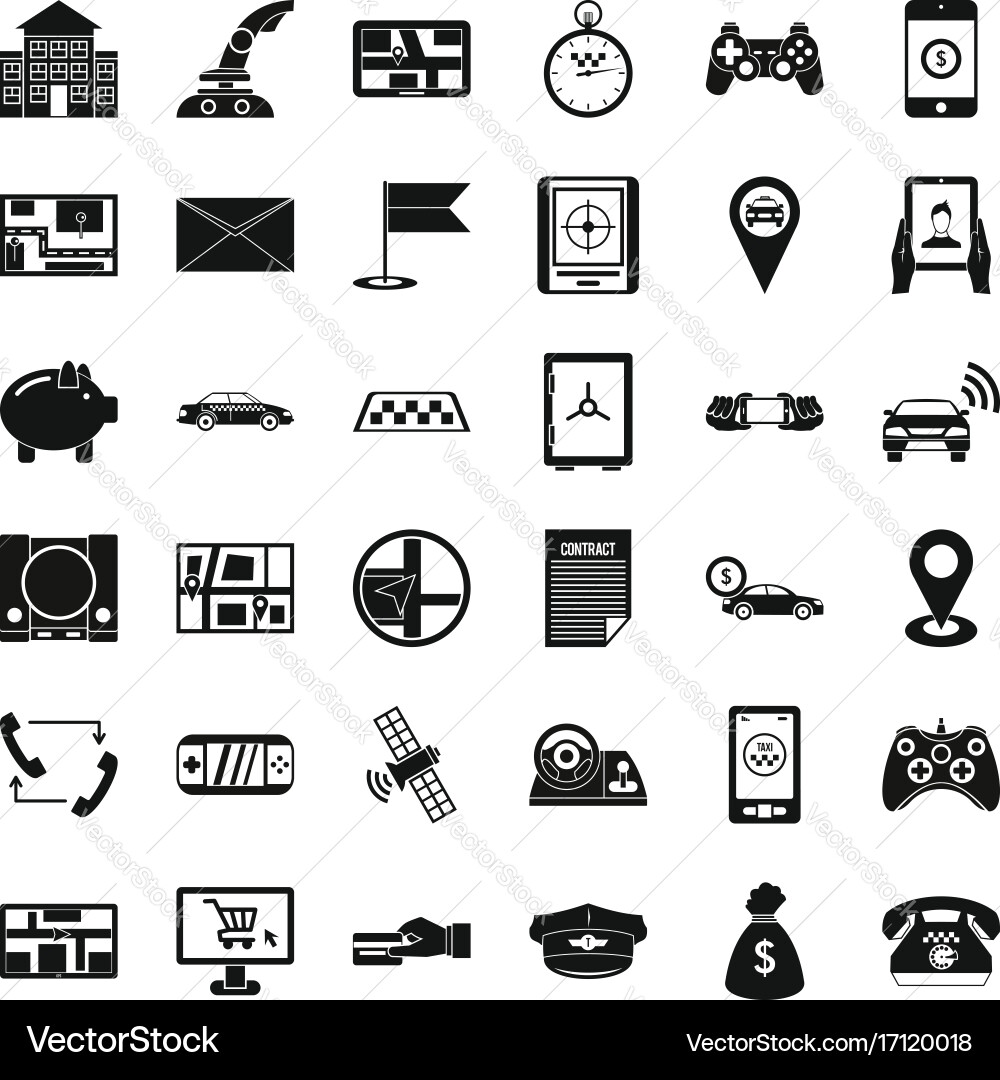 Email icons set simple style Vector Image