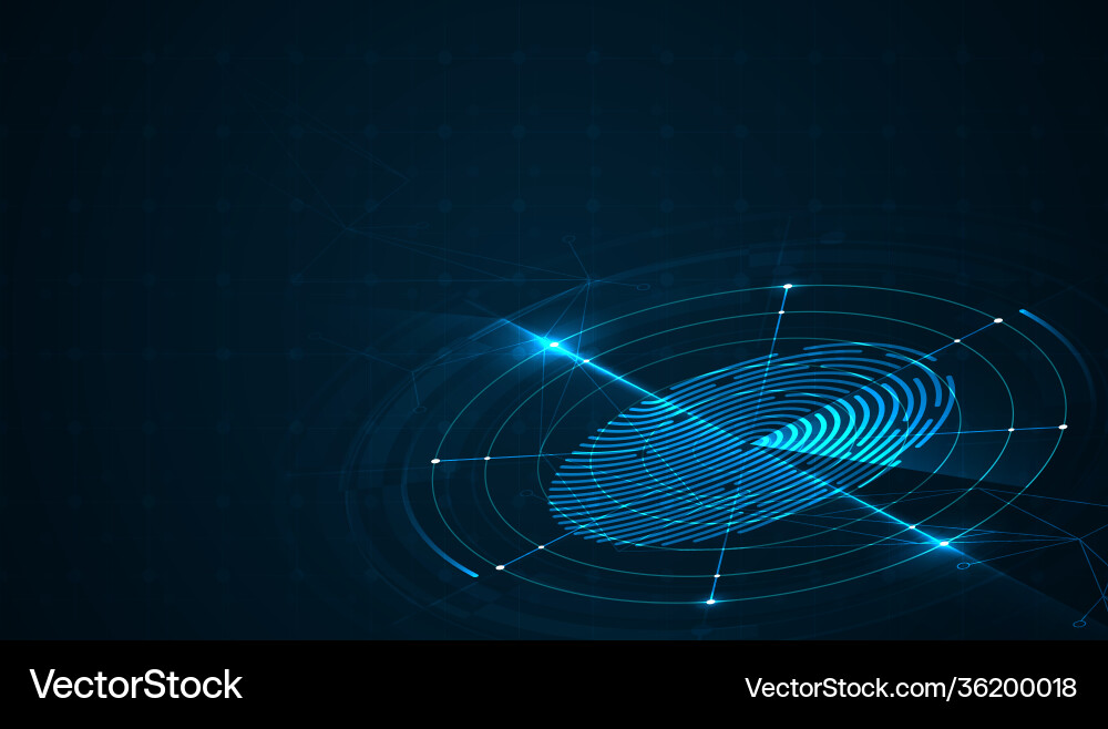 Fingerprint scanning on circuit board abstract Fingerprint scanning on circuit board abstract vector image