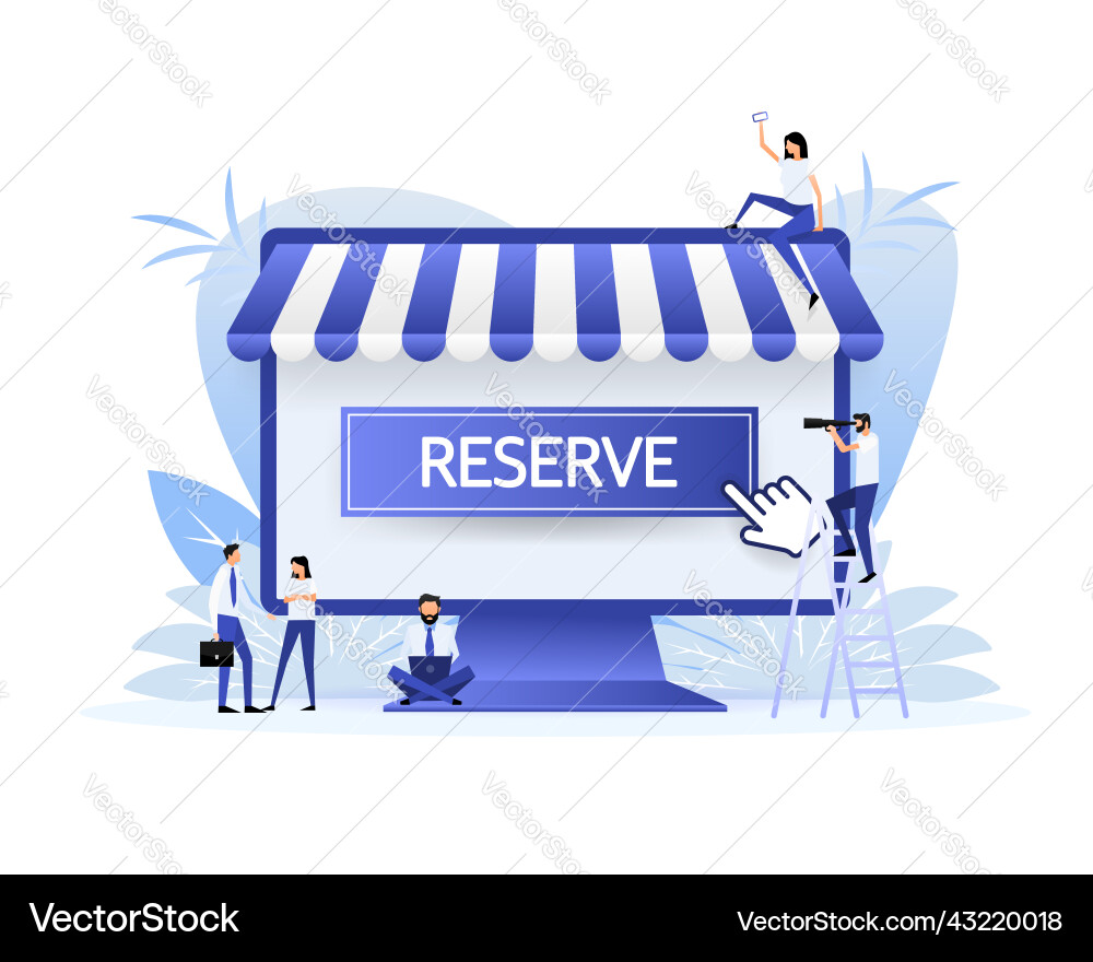 Flat button with blue reserved line Flat button with blue reserved line vector image