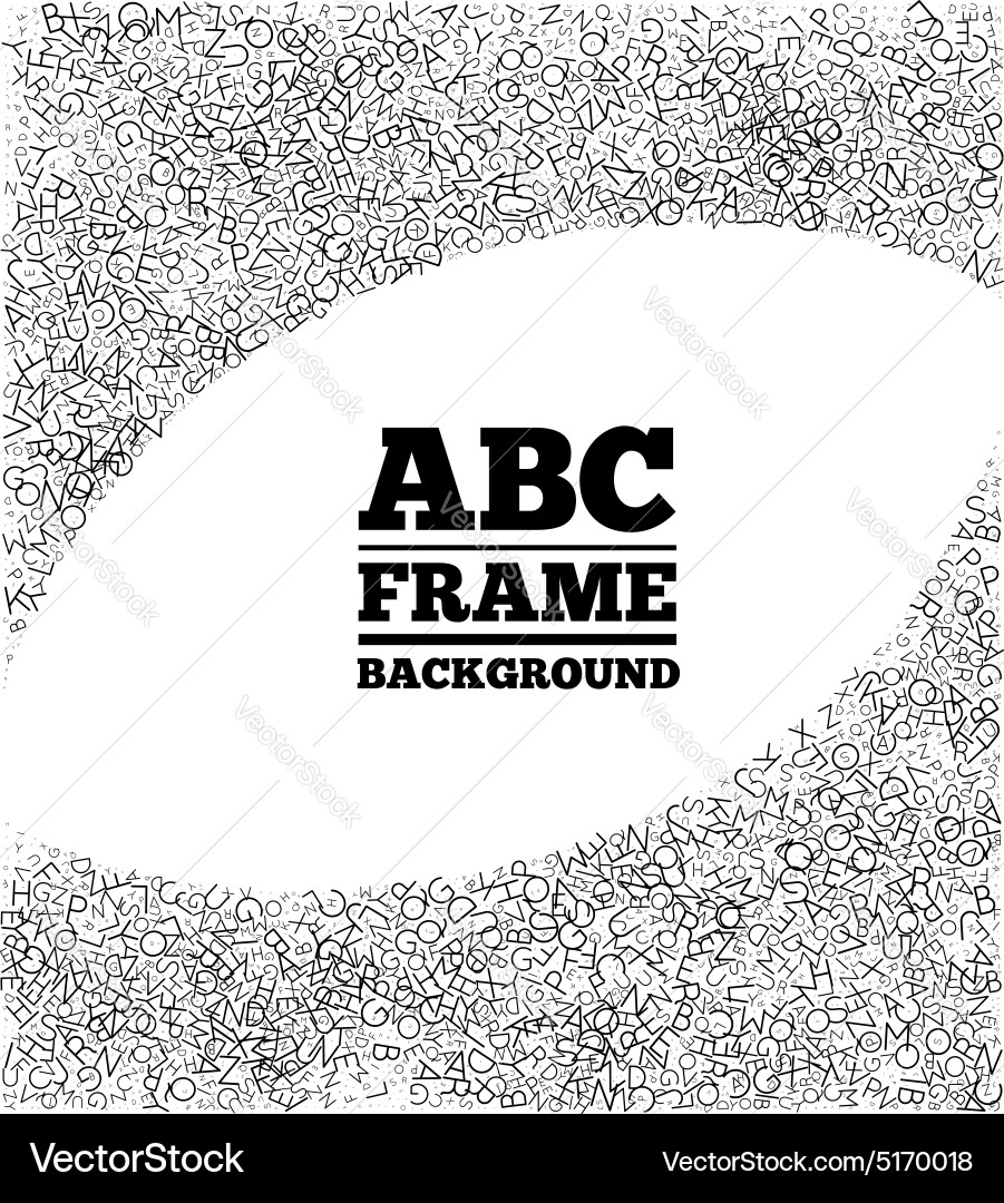 Frame created from the letters of different sizes Vector Image