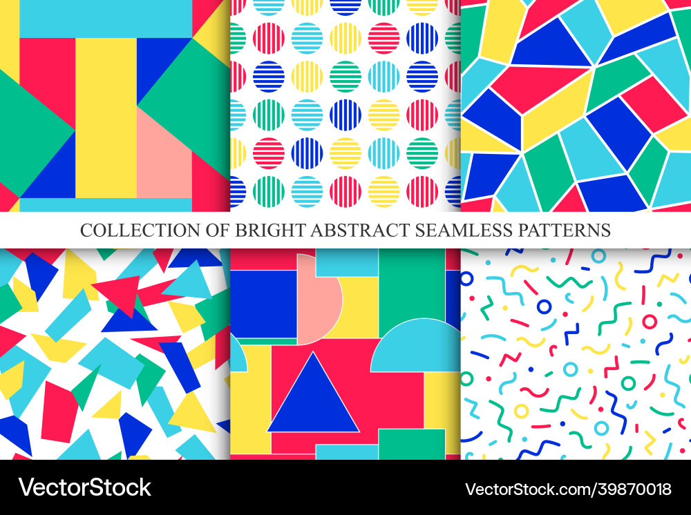 Geometric Colorful Patterns Vector Image