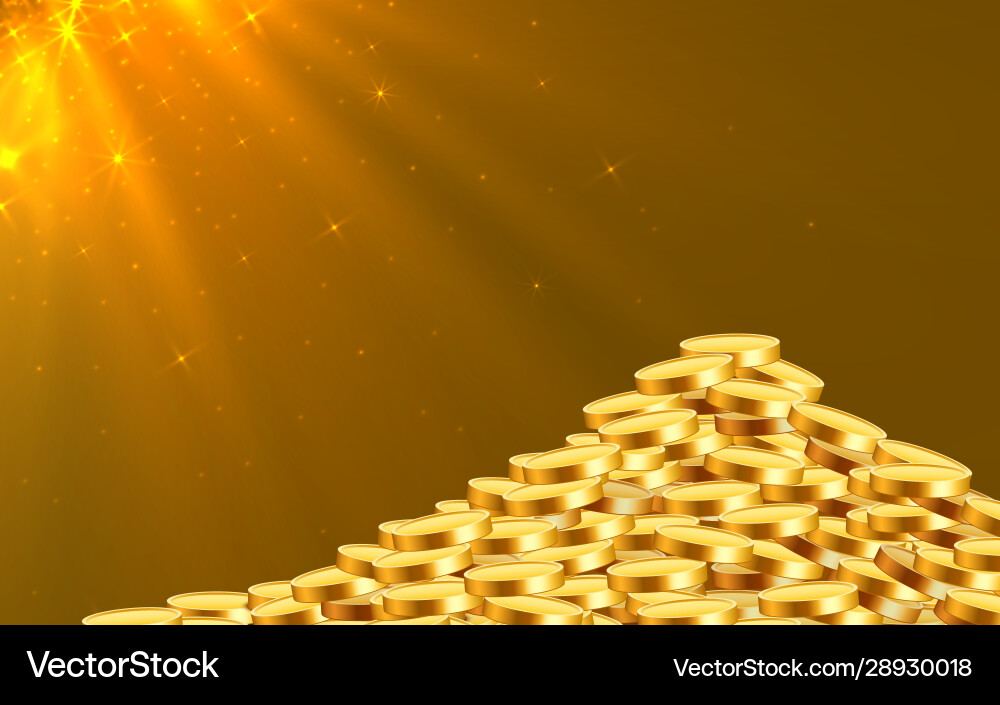 Golden glänzende Münzen große Bündel alte Metall Geld Golden glänzende Münzen große Bündel alte Metall Geld vektorbild