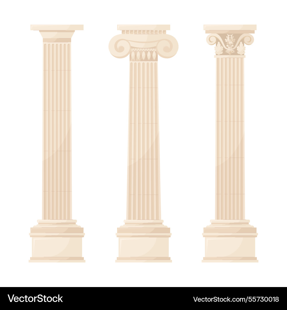 Greek columns ancient architecture vector image