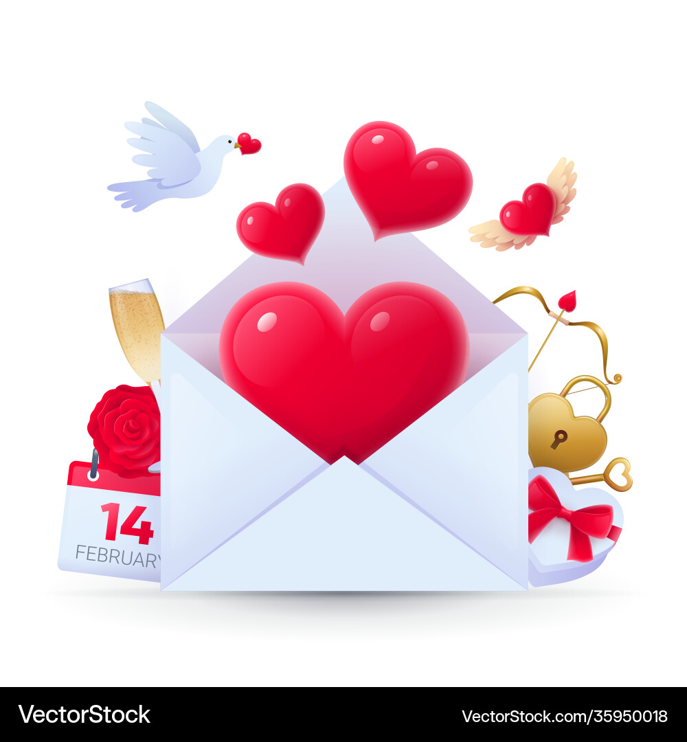 Happy valentine day symbols set Happy valentine day symbols set vector image