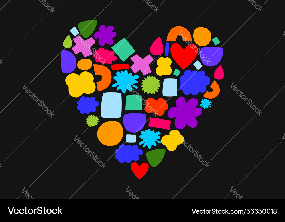 Heart shape from set of abstract different Vector Image