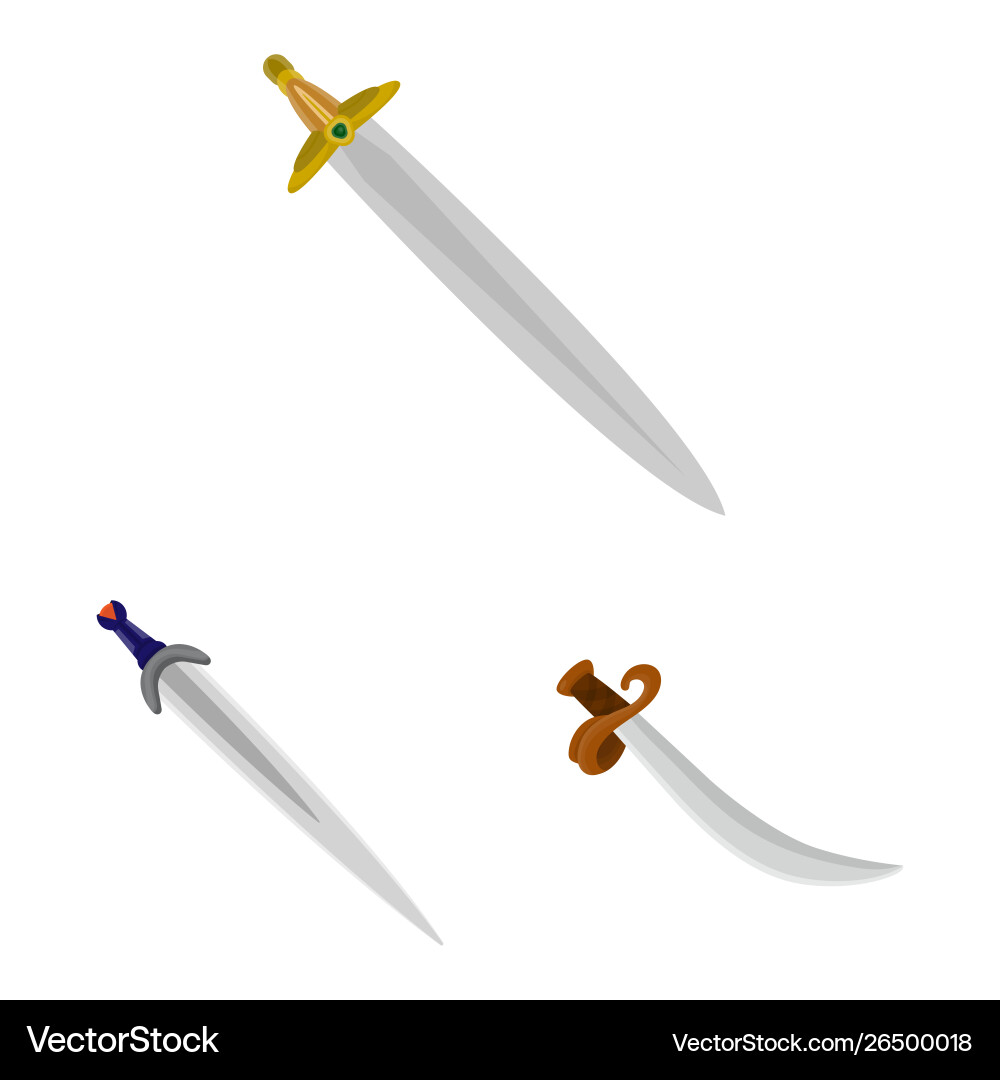 Isolated object sword and dagger logo set vector image