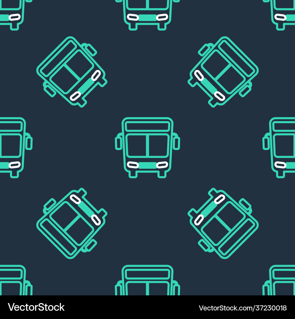 Line bus icon isolated seamless pattern on black Line bus icon isolated seamless pattern on black Vector Image