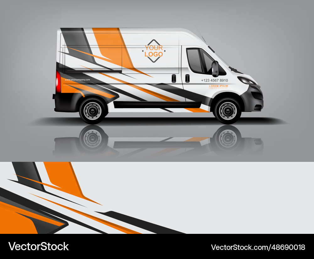 Modern Van Wrap Graphics Vector Image