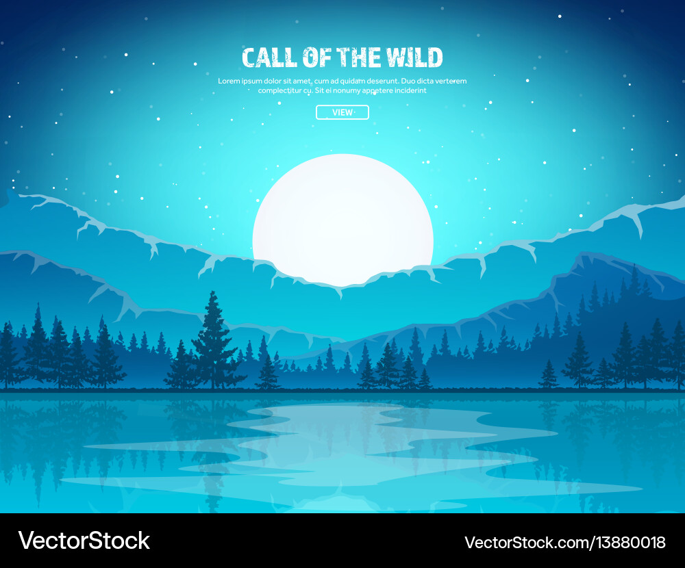 Mountains and forest wild nature landscape Mountains and forest wild nature landscape vector image
