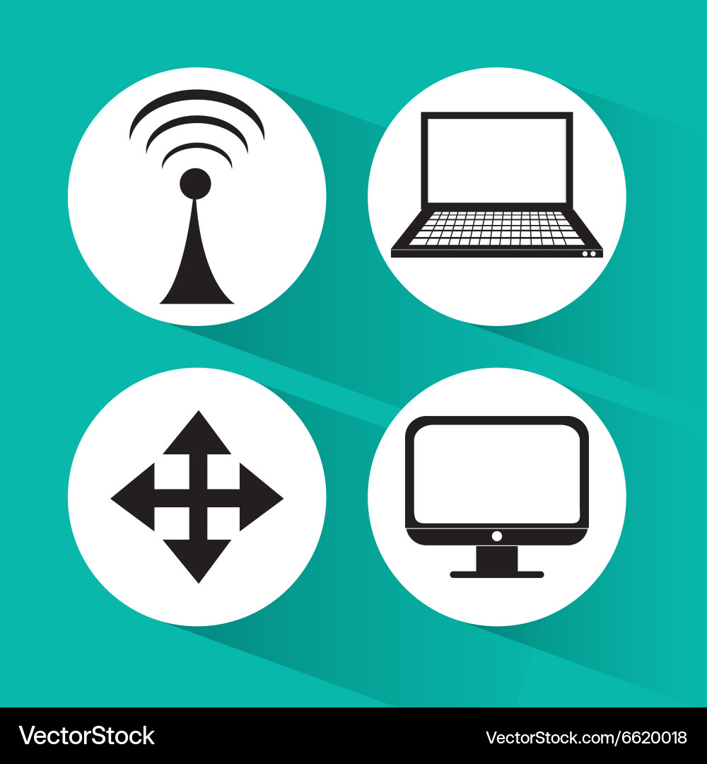 Networking and technology design Vector Image