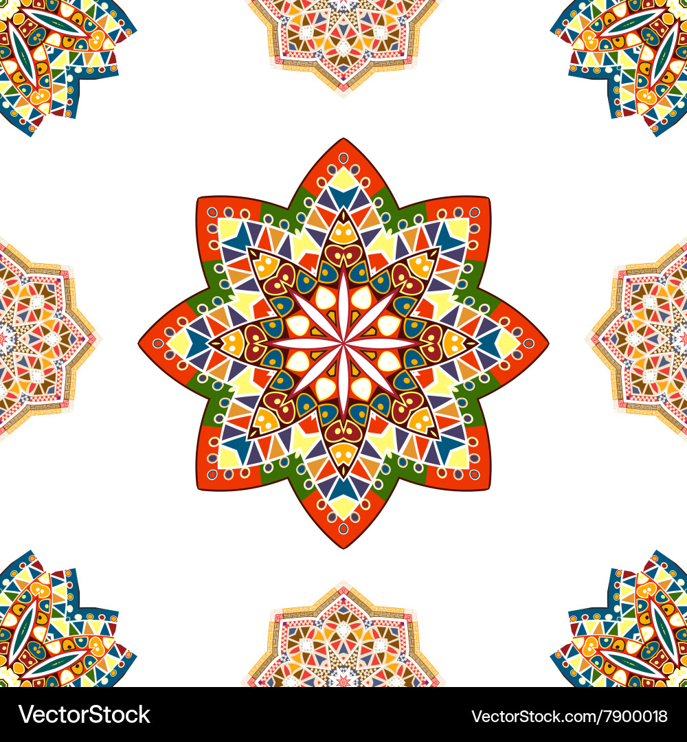 Seamless pattern with elements of mandala style Vector Image