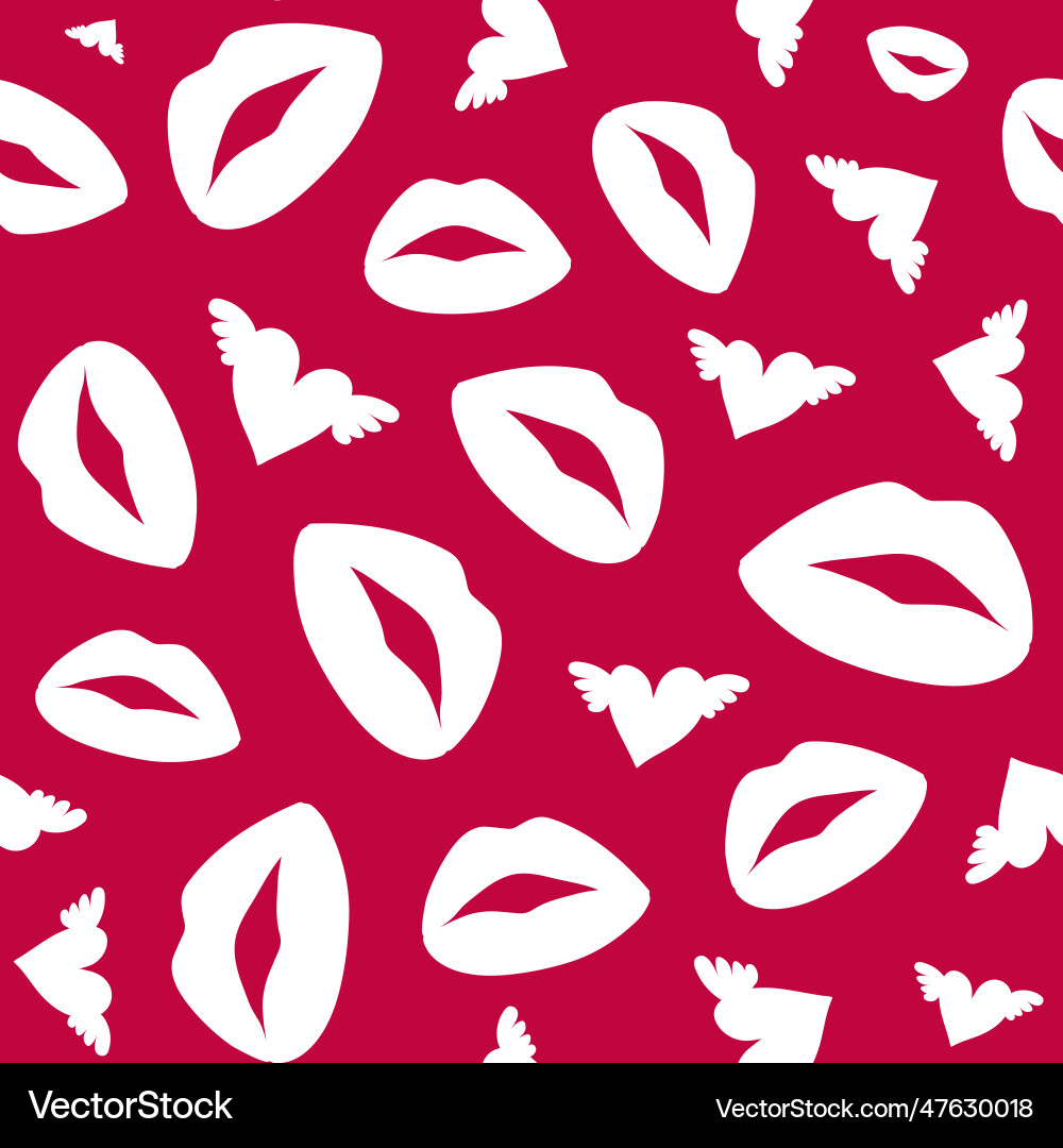 Seamless retro pattern with different lips Seamless retro pattern with different lips vector image