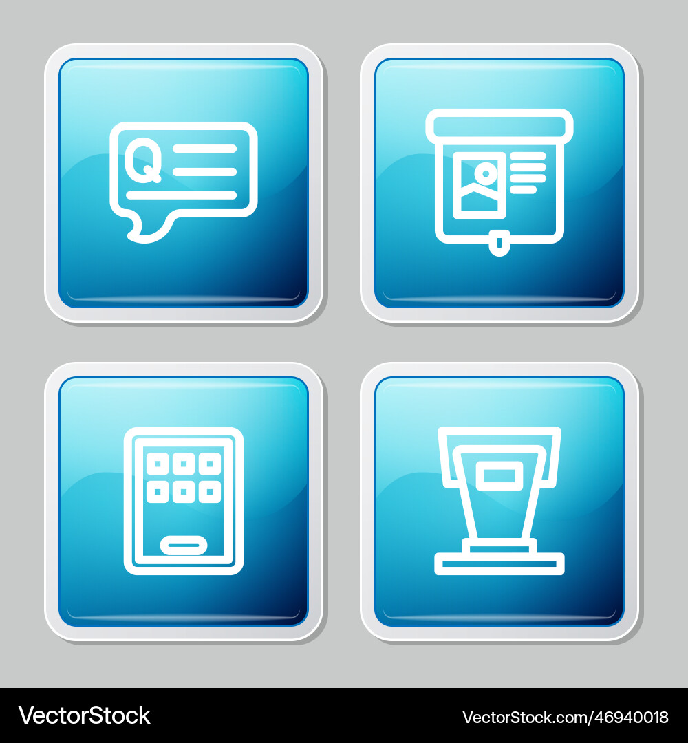 Set line speech bubbles with question projection Set line speech bubbles with question projection Vector Image