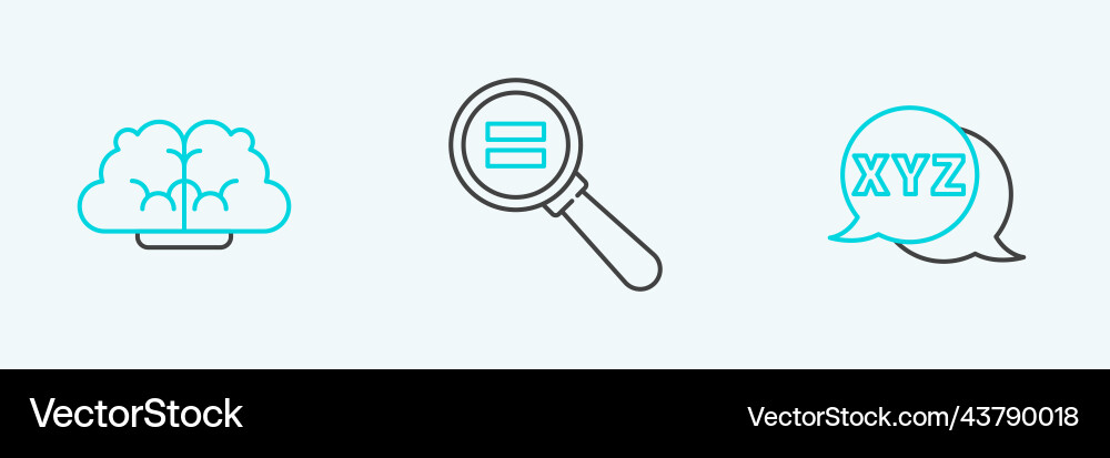 Set line xyz coordinate system human brain Set line xyz coordinate system human brain vector image