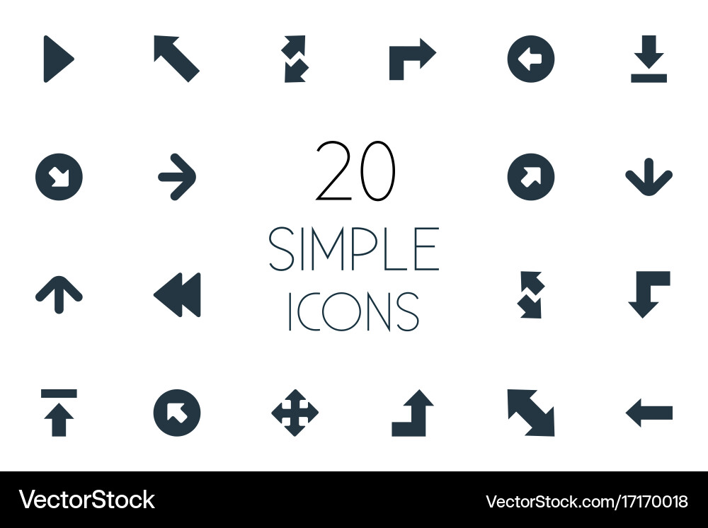 Set of simple indicator icons vector image