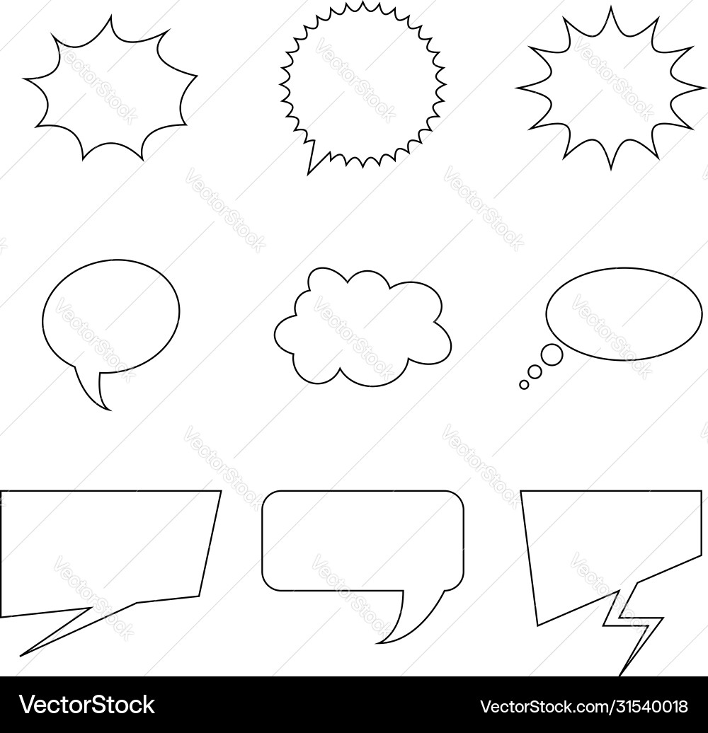 Set speech bubbles - shouting box Set speech bubbles - shouting box vector image