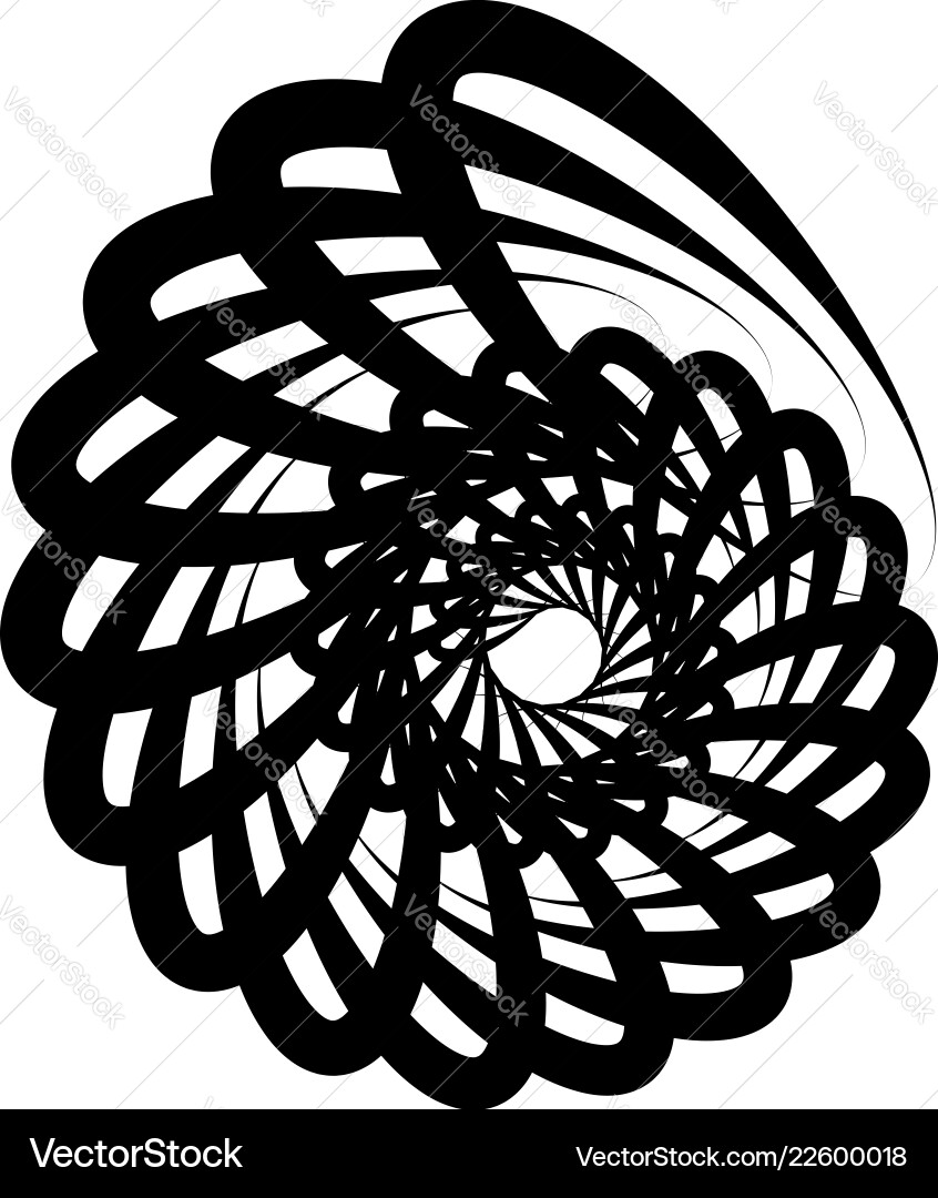 Spiral volute snail shape element rotating Spiral volute snail shape element rotating vector image