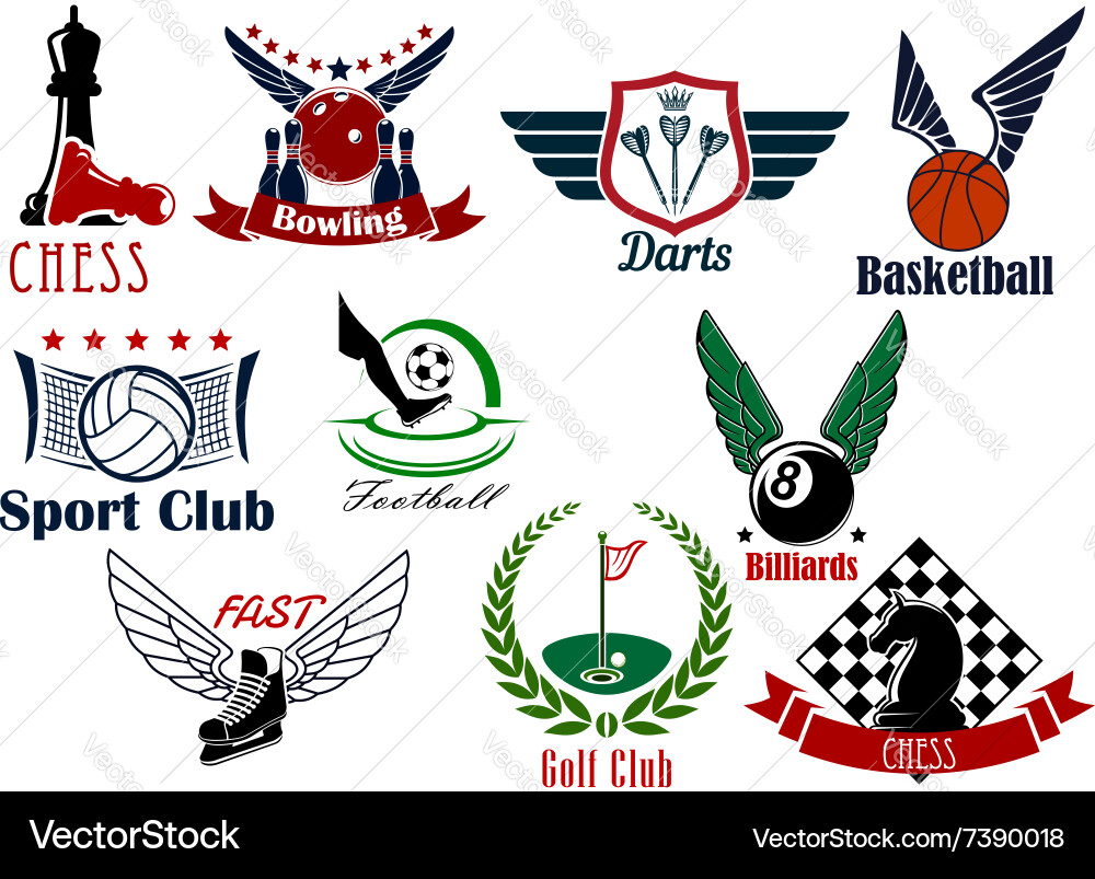 Sporting game or team emblems in retro style vector image
