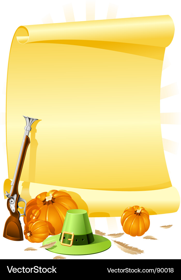 Thanksgiving Scroll Invitation Vector Image
