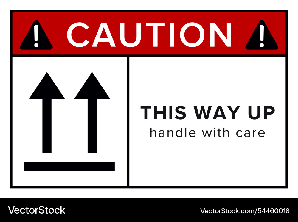 This way up correct orientation indicator This way up correct orientation indicator Vector Image