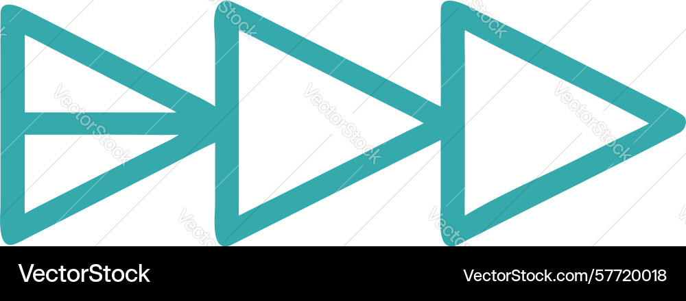 Triple forward arrow icon for speed design vector image
