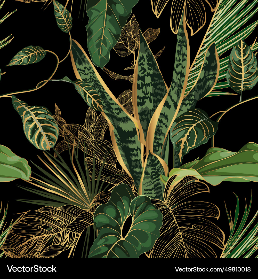 Tropische Nacht Vintage Palm nahtloses Muster Tropische Nacht Vintage Palm nahtloses Muster vektorbild