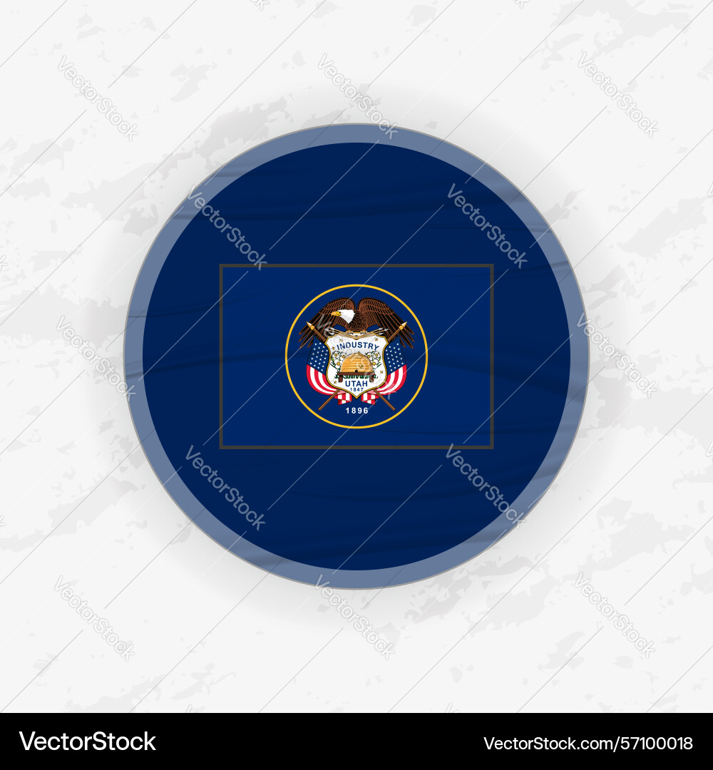 Utahn flag in a circular emblem design abstract vector image
