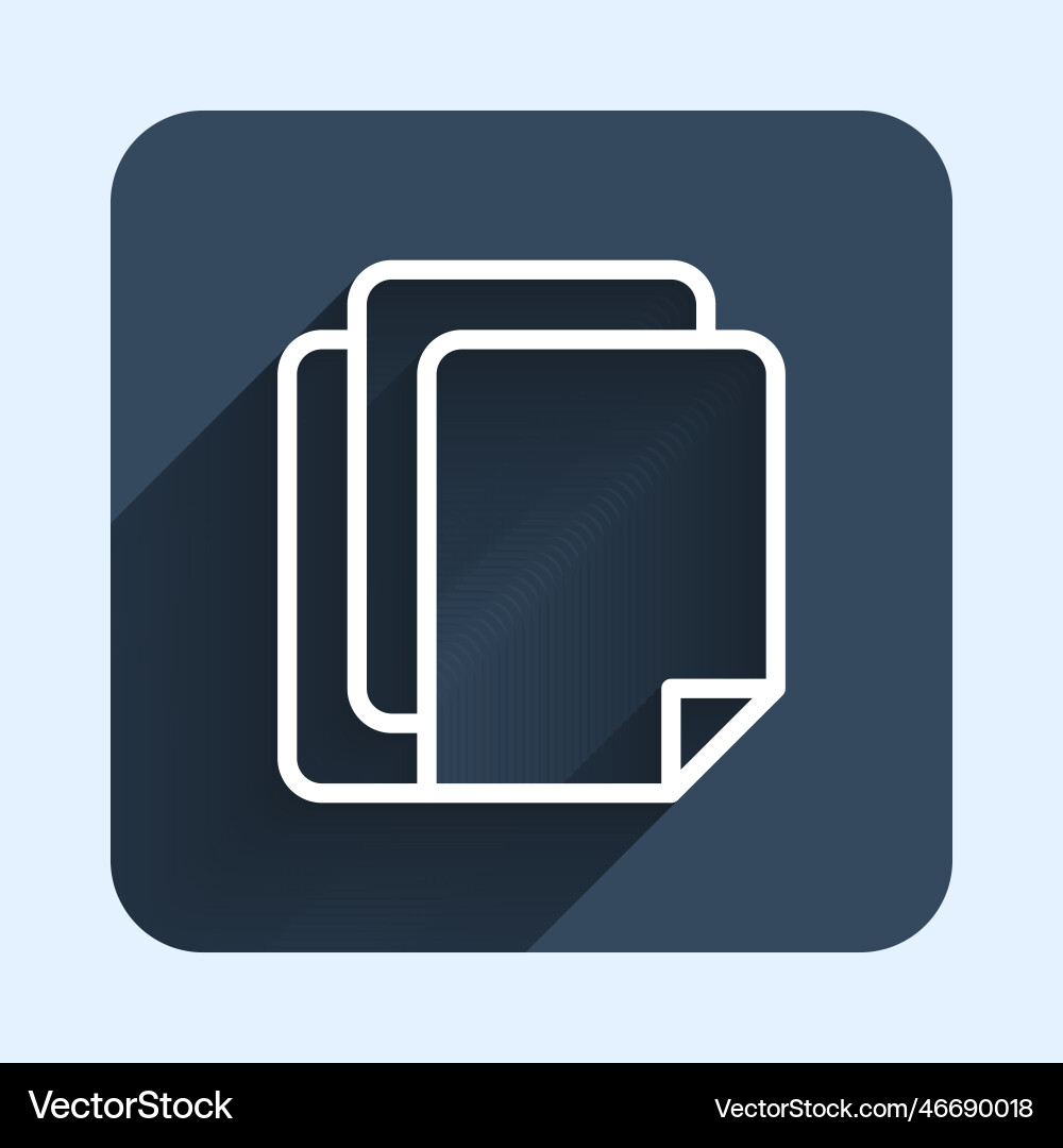 White line file document icon isolated with long White line file document icon isolated with long vector image