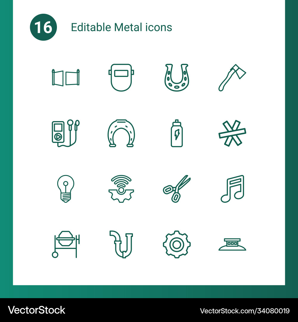16 metal icons Royalty Free Vector Image - VectorStock