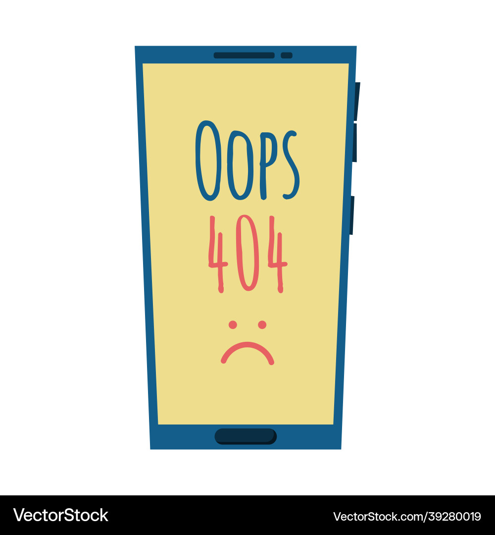 A phone with error 404 Vector Image
