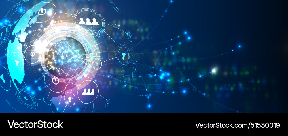 Abstract artificial intelligence cloud computing Vector Image