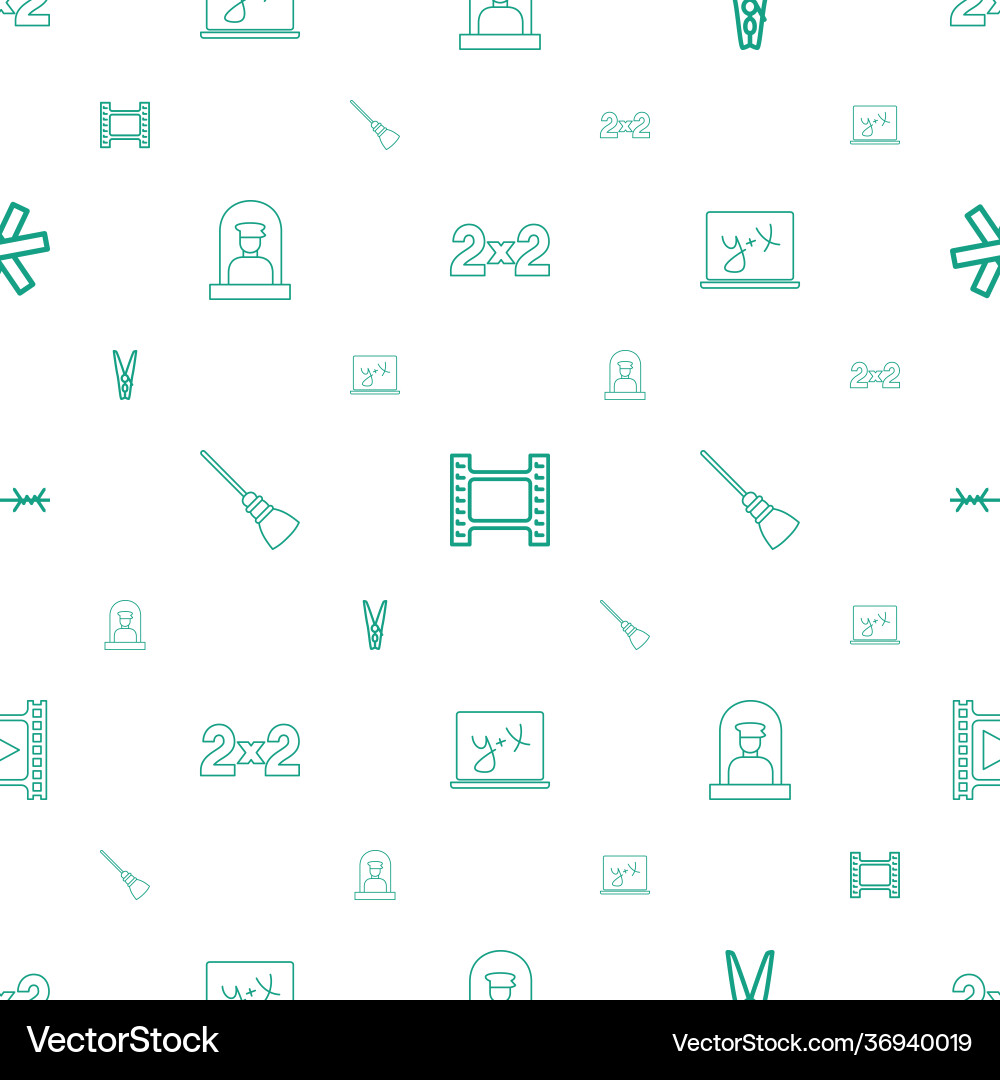 Border icons pattern seamless white background vector image