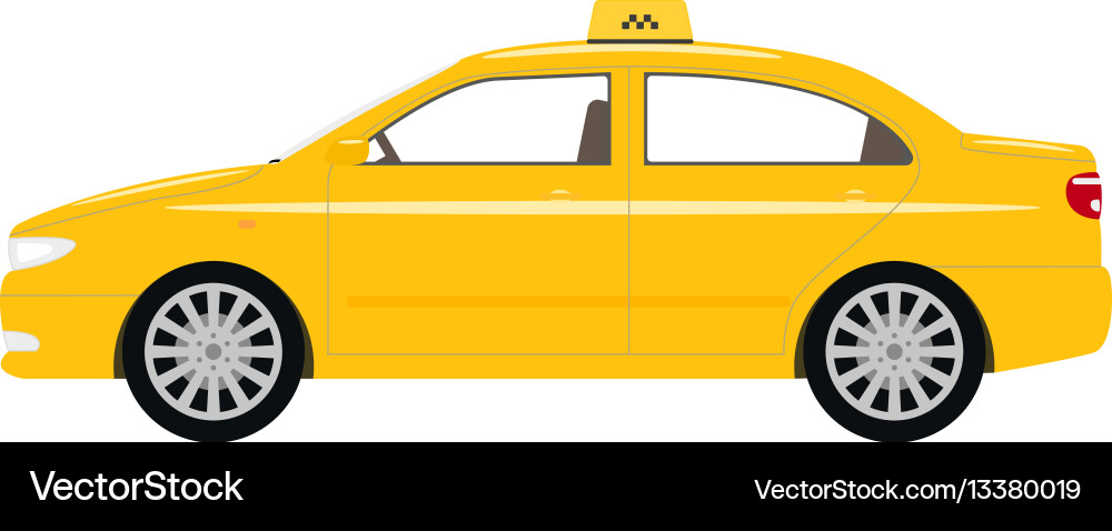 Cartoon car yellow taxi