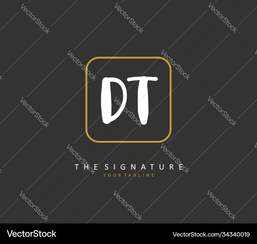 D t dt initial letter handwriting and signature D t dt initial letter handwriting and signature Vector Image