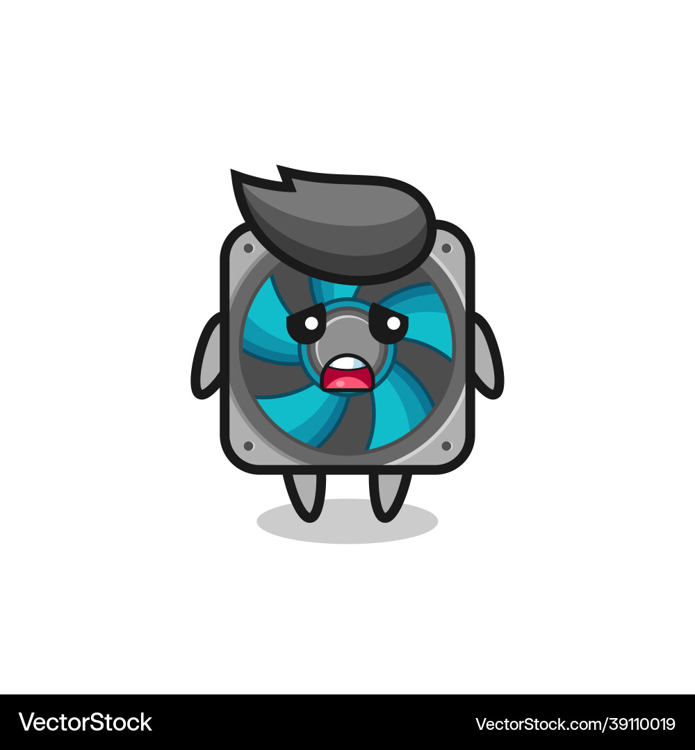 Disappointed expression of the computer fan Disappointed expression of the computer fan vector image