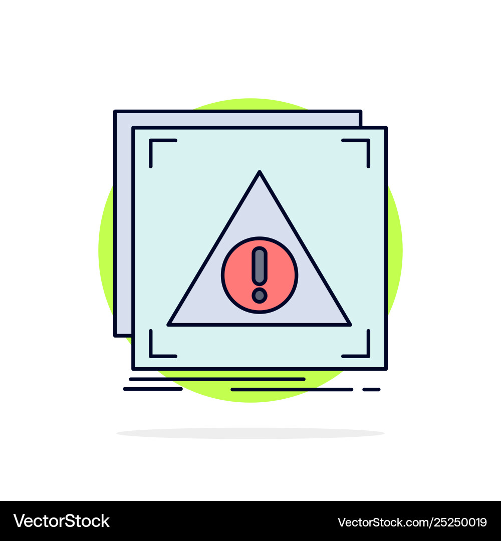 Error application denied server alert flat color Error application denied server alert flat color vector image