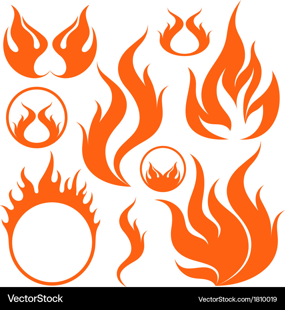 Flame Icon Set vector image