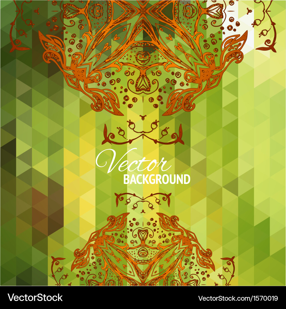 Green triangular background vector image