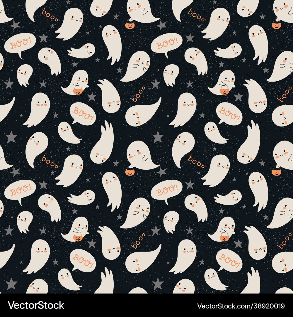 Halloween seamless pattern childish vector image