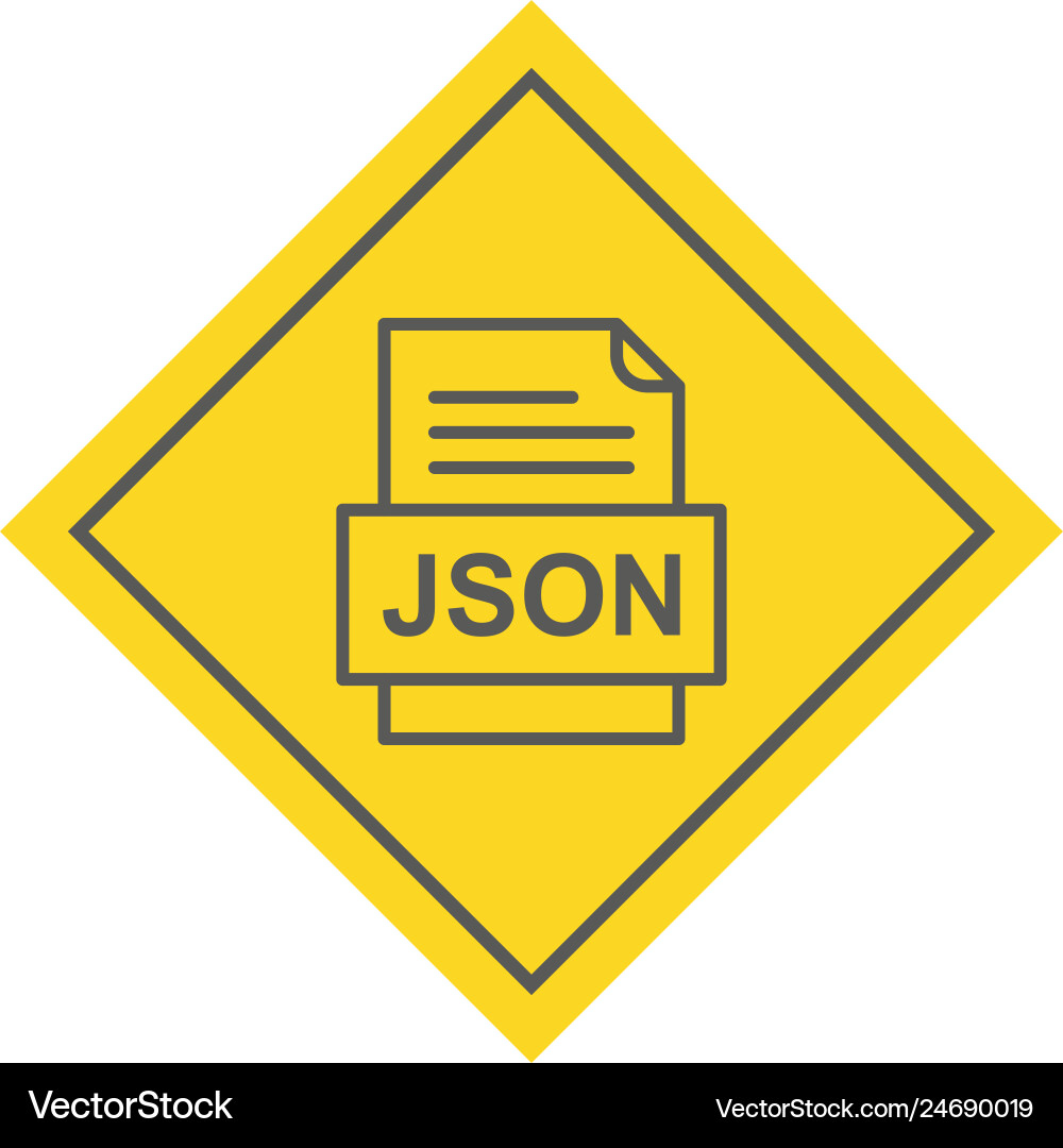 Json file document icon vector image