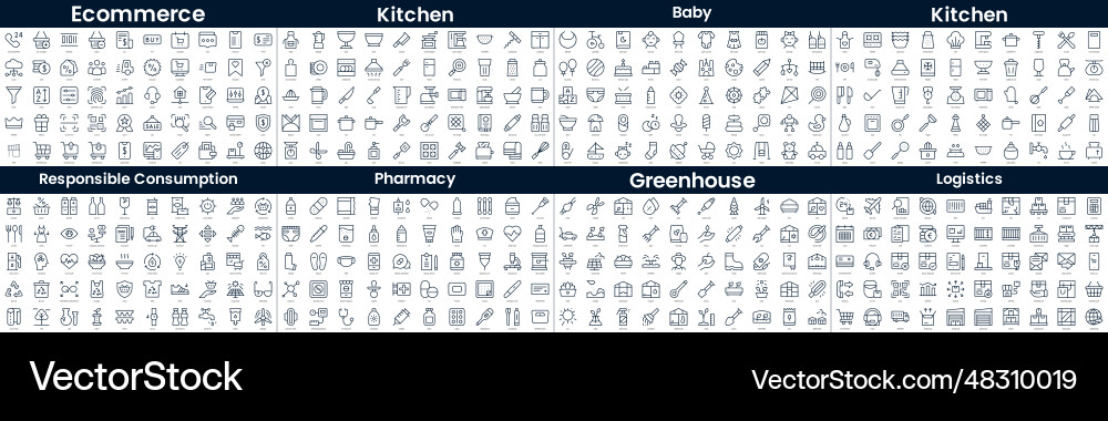 Linear style icons pack in this bundle include Linear style icons pack in this bundle include vector image
