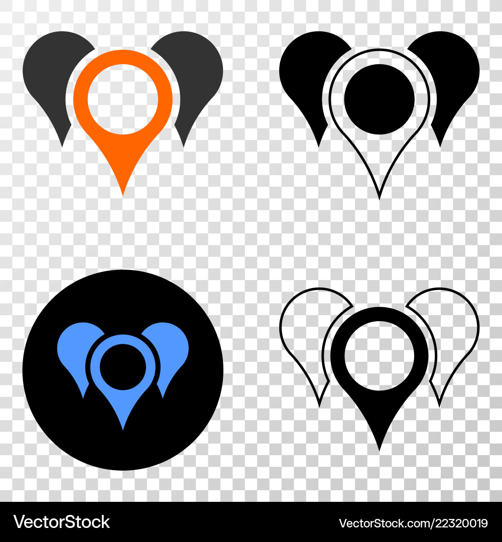 Map pointers eps icon with contour version Map pointers eps icon with contour version Vector Image
