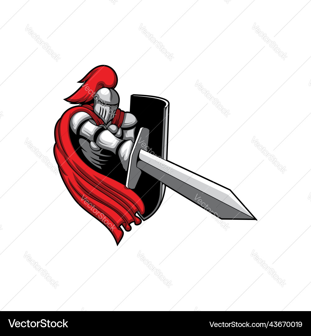 Medieval knight icon heraldic mascot Royalty Free Vector